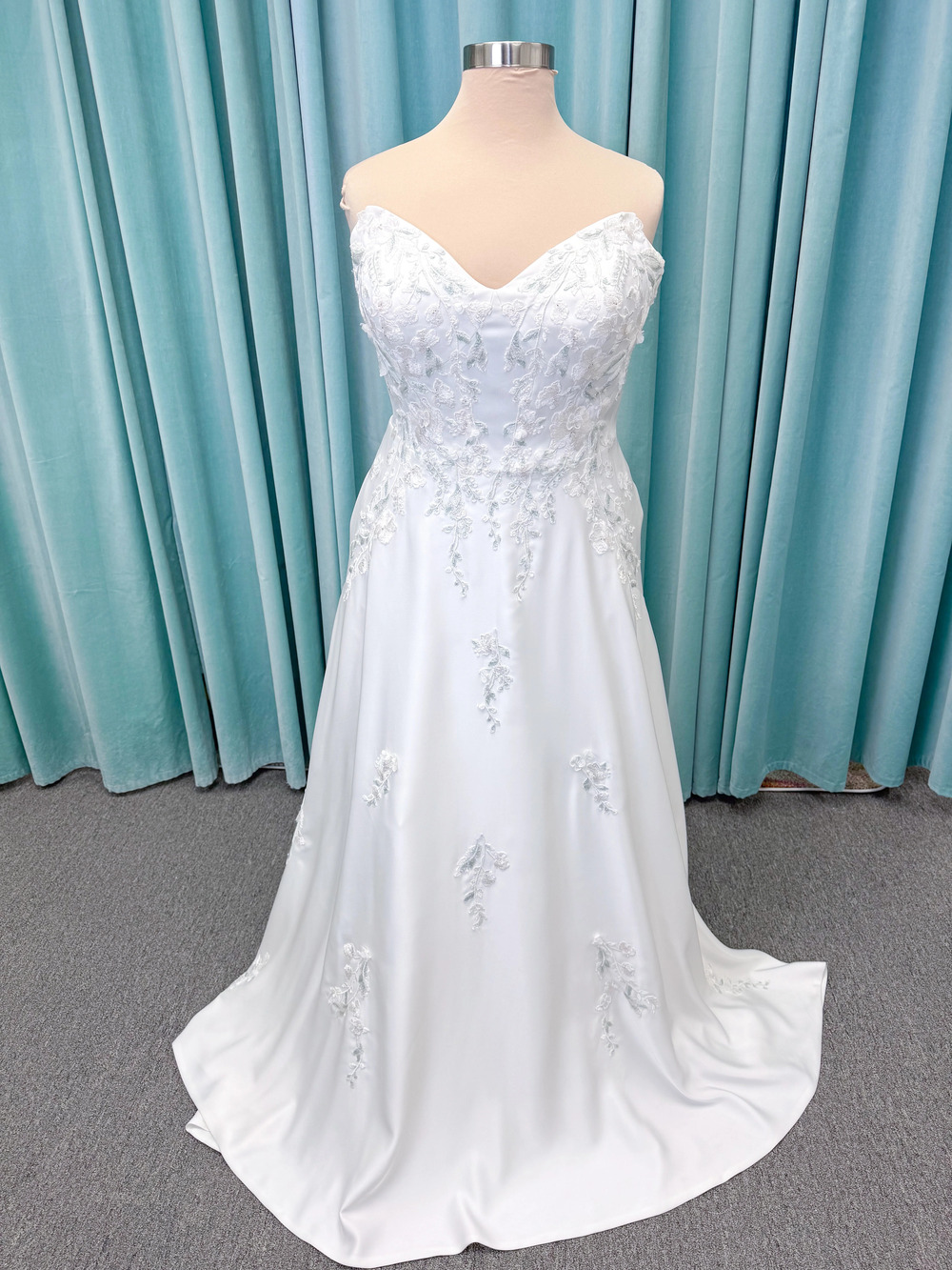Plus Size Morilee Style 4471 Roberta Satin with 3D Floral Beaded Embroidery
